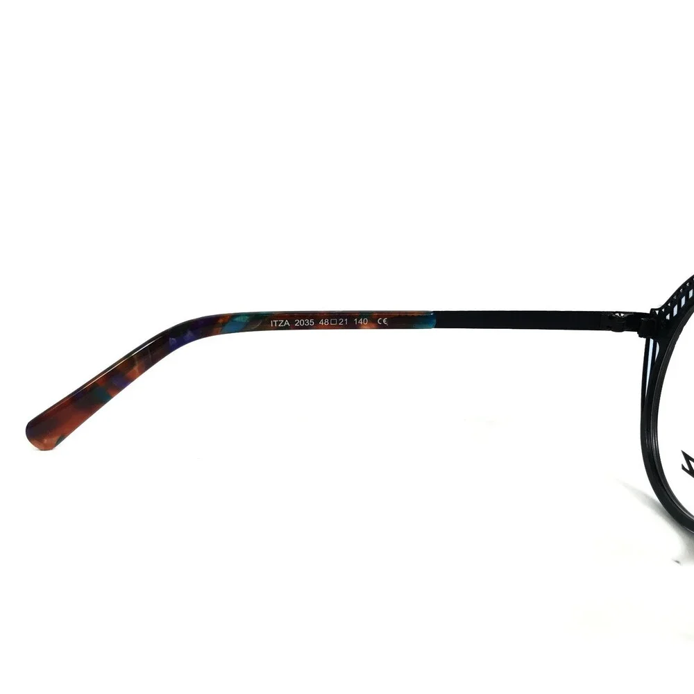 BOZ Eyeglasses Frames ITZA 2035 Blue Brushed Blue Navy Round Webbed 48-21-140